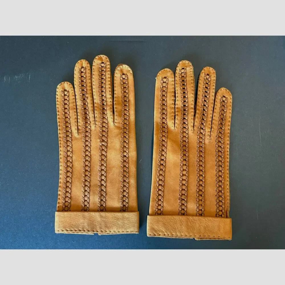 Women's Leather Gloves, Brown, Suede, Size 8